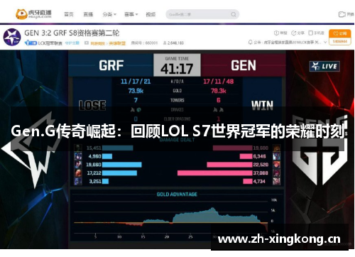 Gen.G传奇崛起：回顾LOL S7世界冠军的荣耀时刻
